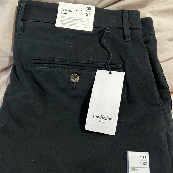 Goodfellow & Co Men's Athletic Fit Chino Pants Jeans Black 38X32 NWT!! - Picture 3 of 3